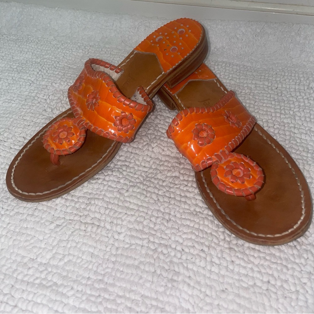 Orange Jack Rogers sandals
